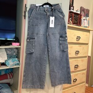 Mica Denim NWT Wide Cargo Jeans, size 24 , adorable